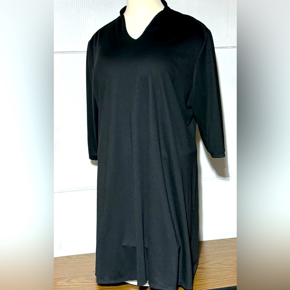 Susan Graver 3X black all occasion dress. Add bling for festive holidays.
